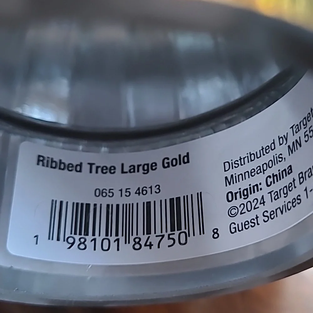 New! Elegant Decorative Ribbed Large Gold Tree